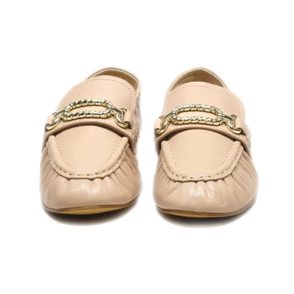 Aldo Loafers Leather Beige Colour For Women