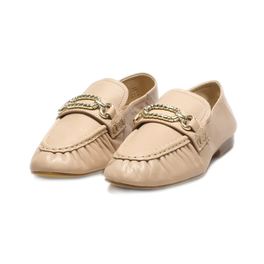 Aldo Loafers Leather Beige Colour For Women