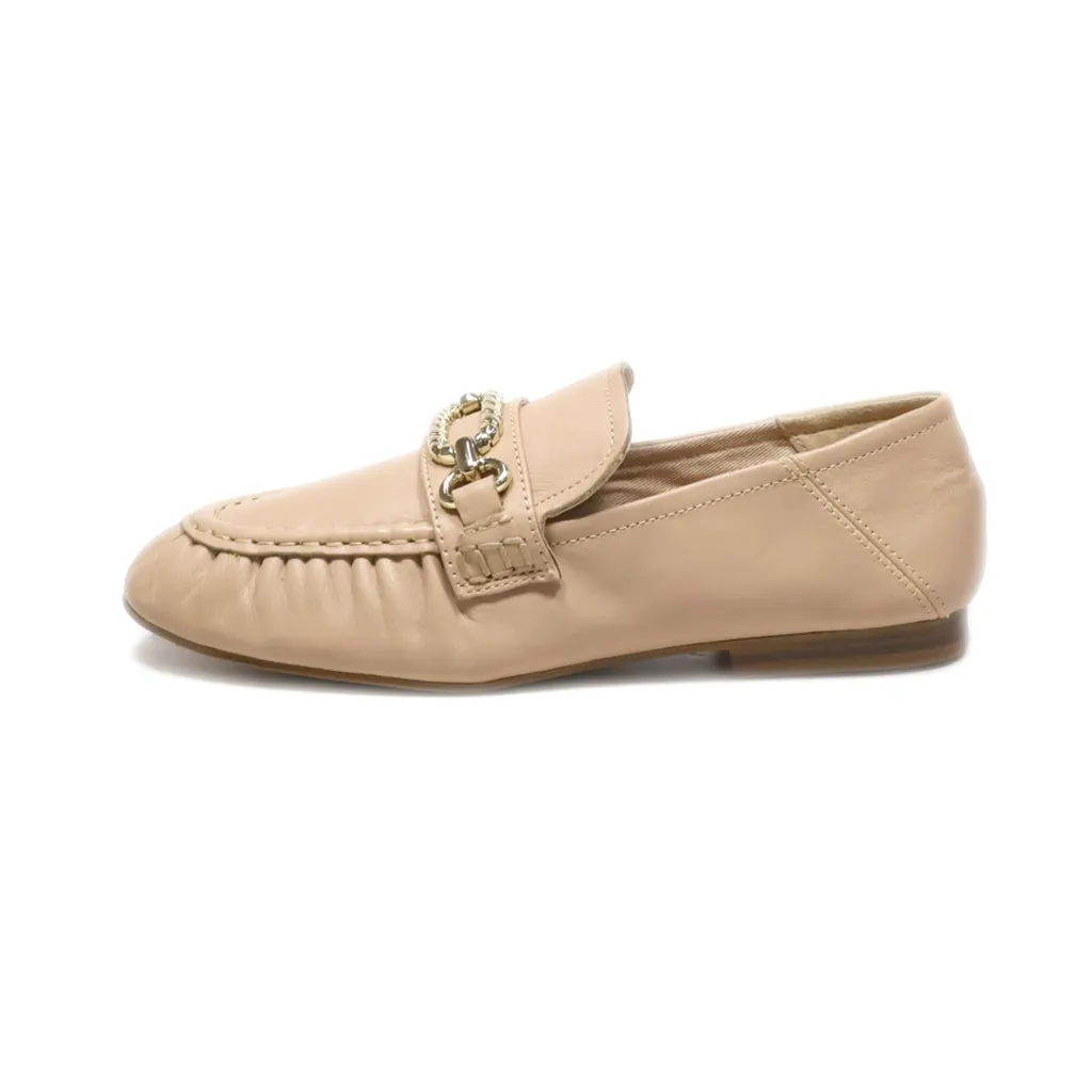 Aldo Loafers Leather Beige Colour For Women