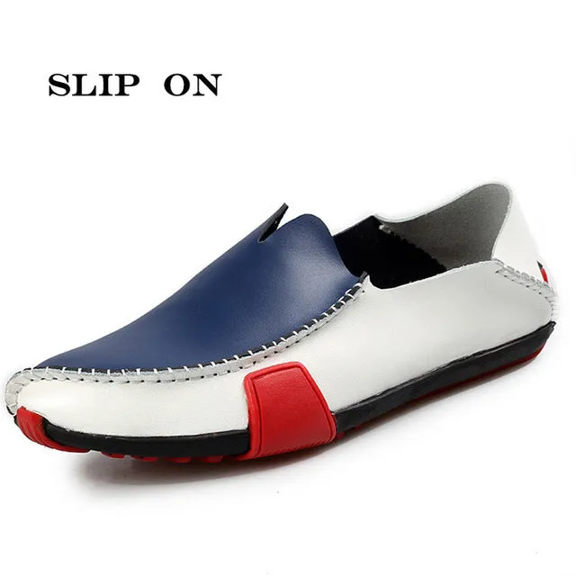 Big Size 47 Leather Shoes Men Shoes Casual Slip On Flats Shoes Men Loafers Moccasins Men Zapatos Hombre 5 Colours