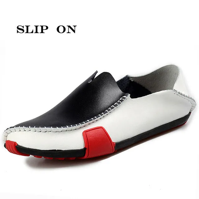 Big Size 47 Leather Shoes Men Shoes Casual Slip On Flats Shoes Men Loafers Moccasins Men Zapatos Hombre 5 Colours