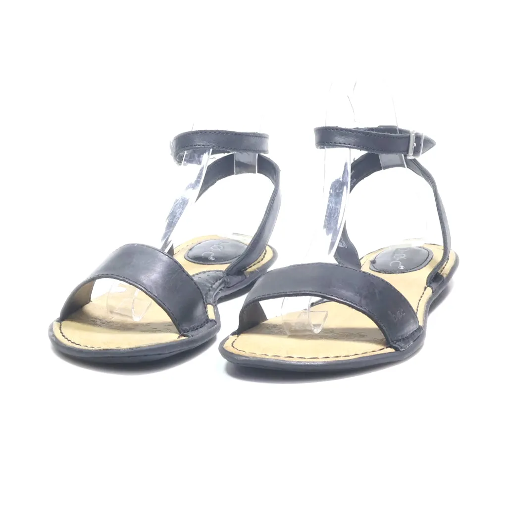 Born Flat Sandals Leather Black Colour For Women