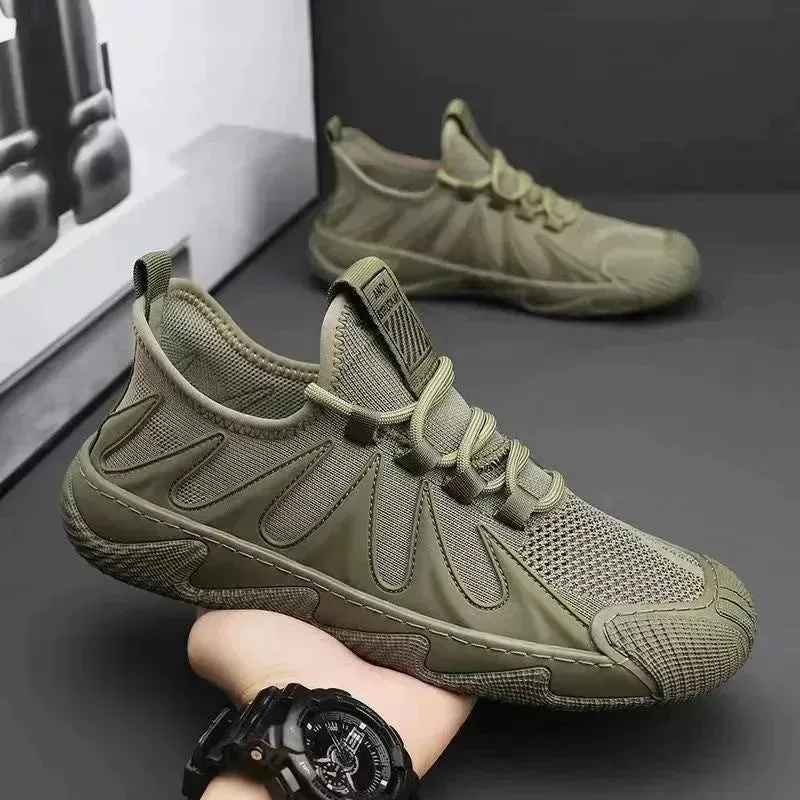 Breathable Mesh Sports Shoes Casual Lace-up Sneakers Men Non-slip Shoes