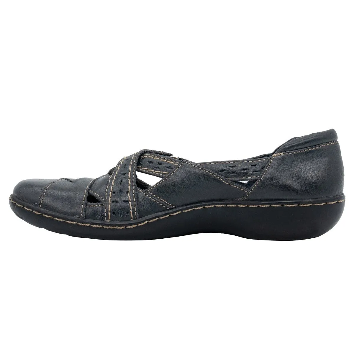 Clarks Ashland Spin Q Loafers Pumps Leather Grey Colour For Women