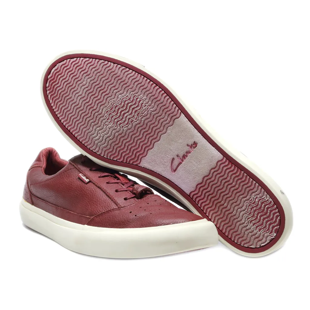 Clarks Low-Top Sneakers Leather Maroon Colour For Men