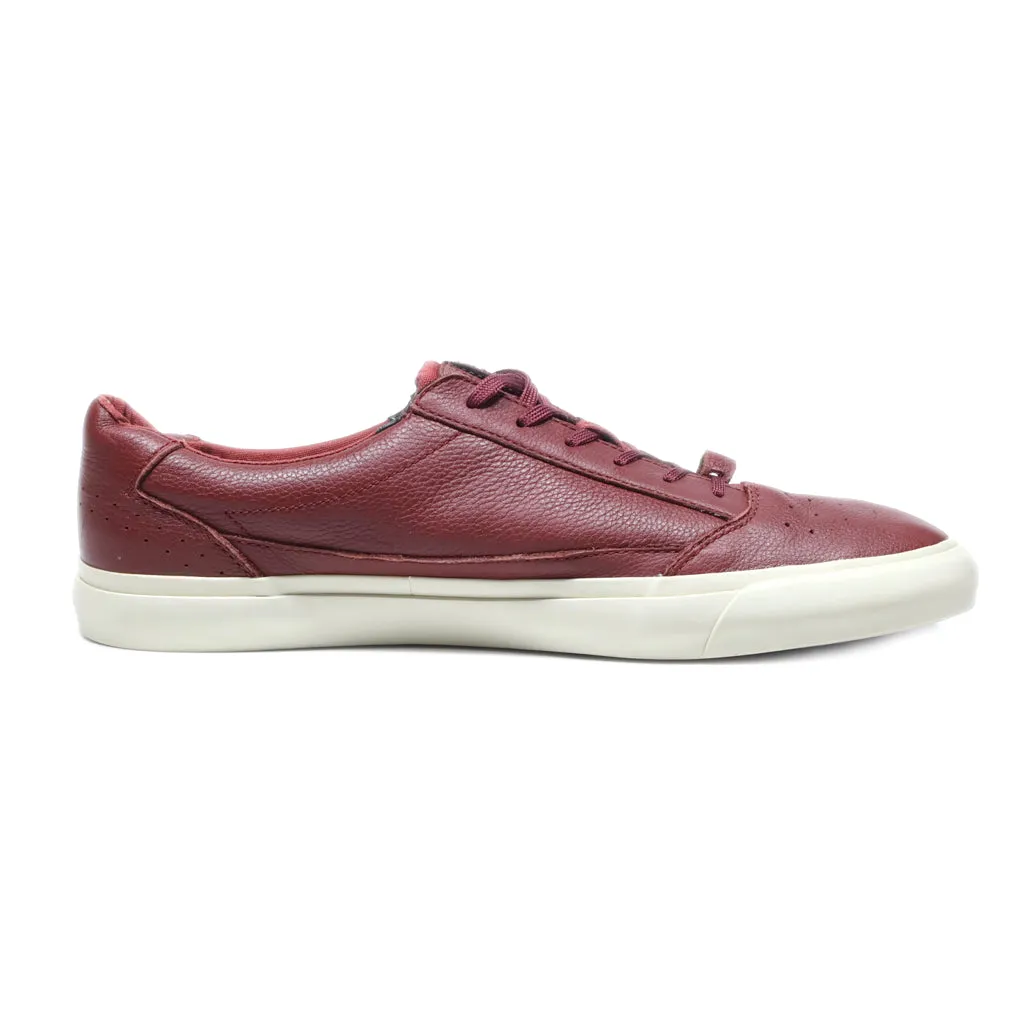 Clarks Low-Top Sneakers Leather Maroon Colour For Men