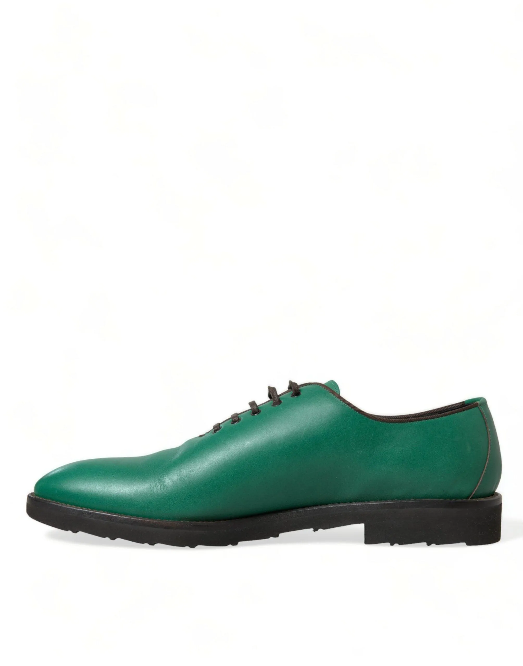 Dolce & Gabbana Green Leather Lace Up Oxford Shoes