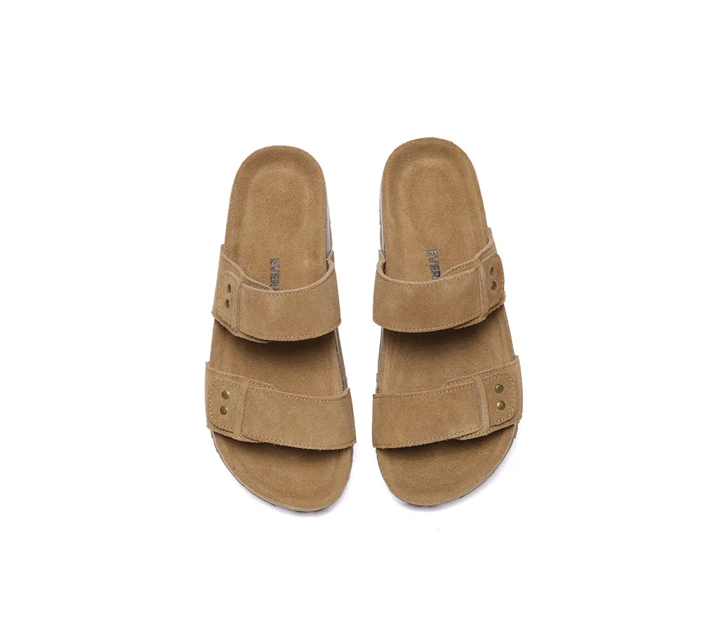 Double Straps Embossed Slip-on Summer Sandal Slides Aurelia