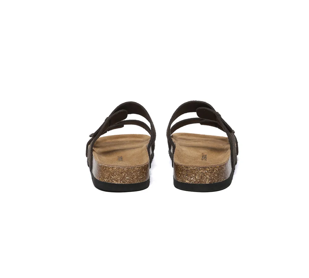 Double Straps Embossed Slip-on Summer Sandal Slides Aurelia