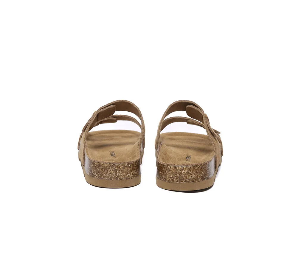 Double Straps Embossed Slip-on Summer Sandal Slides Aurelia