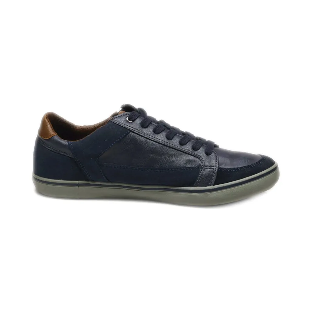 Geox Sp Low-Top Sneakers Leather Blue Colour For Men