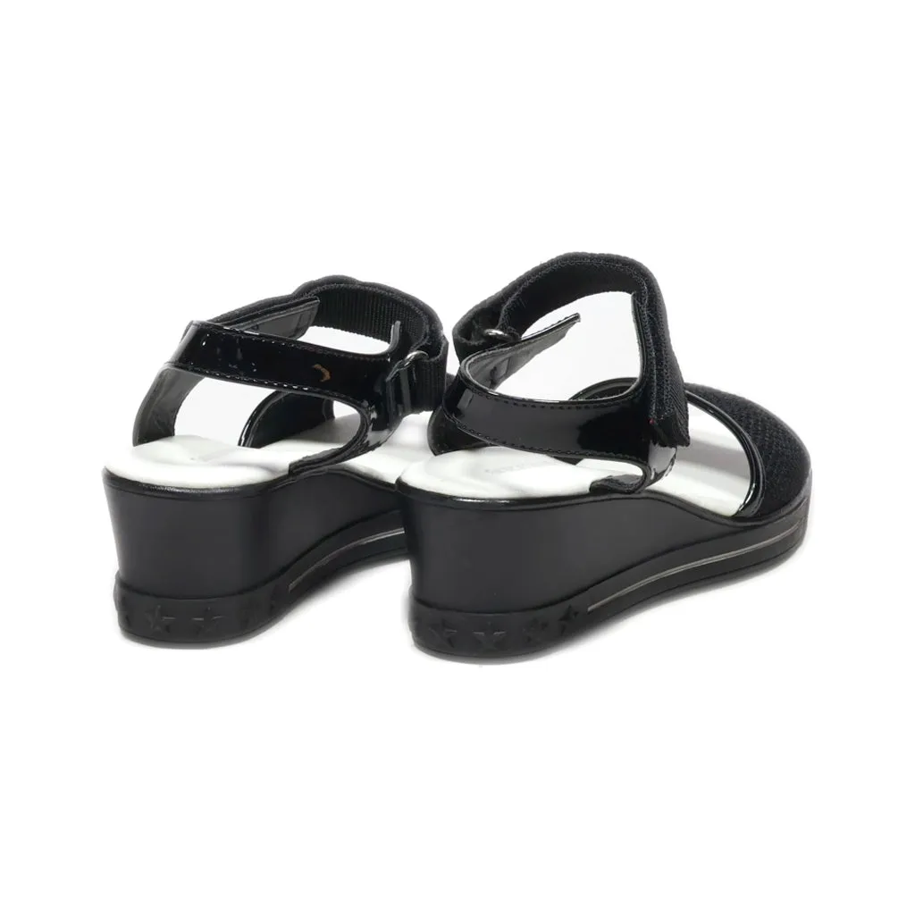 Graceland Flat Sandals Leather Black Colour For Kids