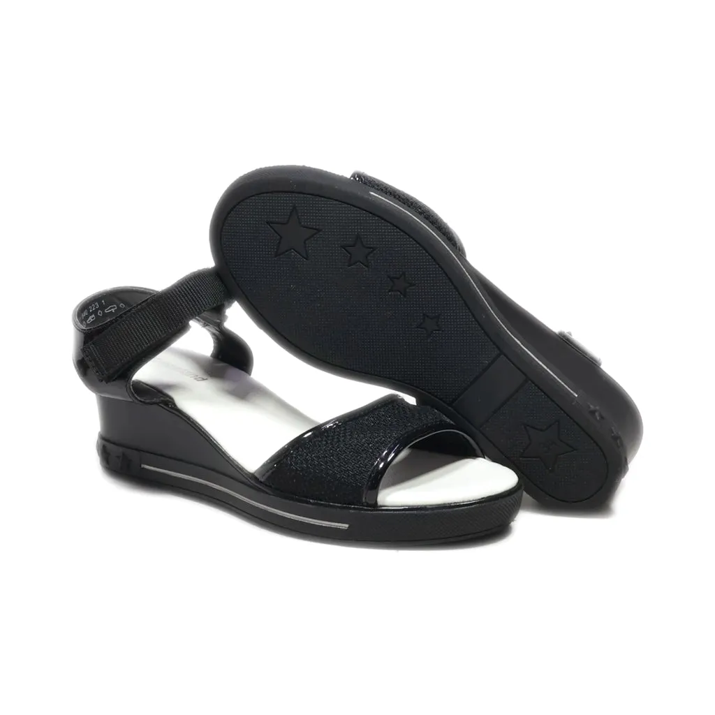 Graceland Flat Sandals Leather Black Colour For Kids