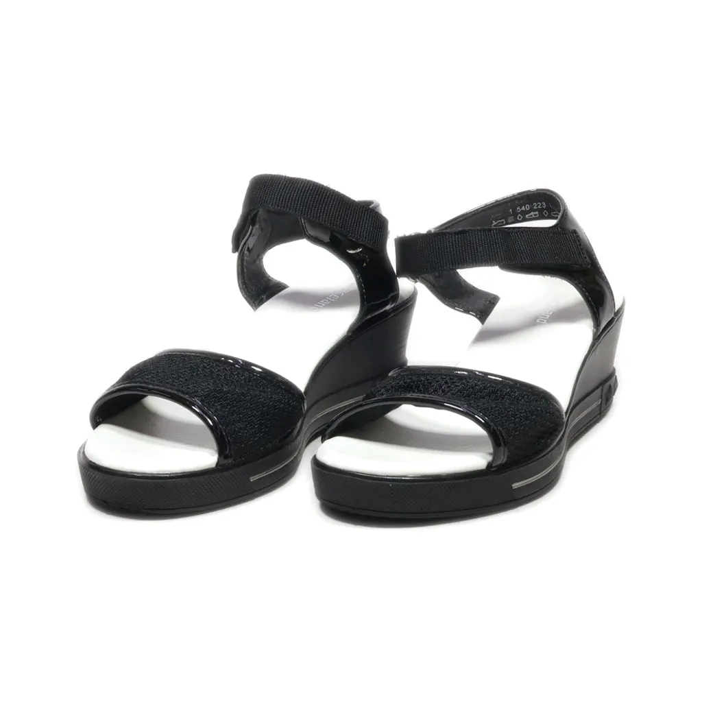 Graceland Flat Sandals Leather Black Colour For Kids