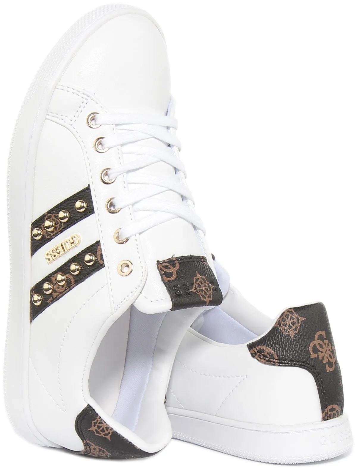 Guess Relka In White Brown For Women