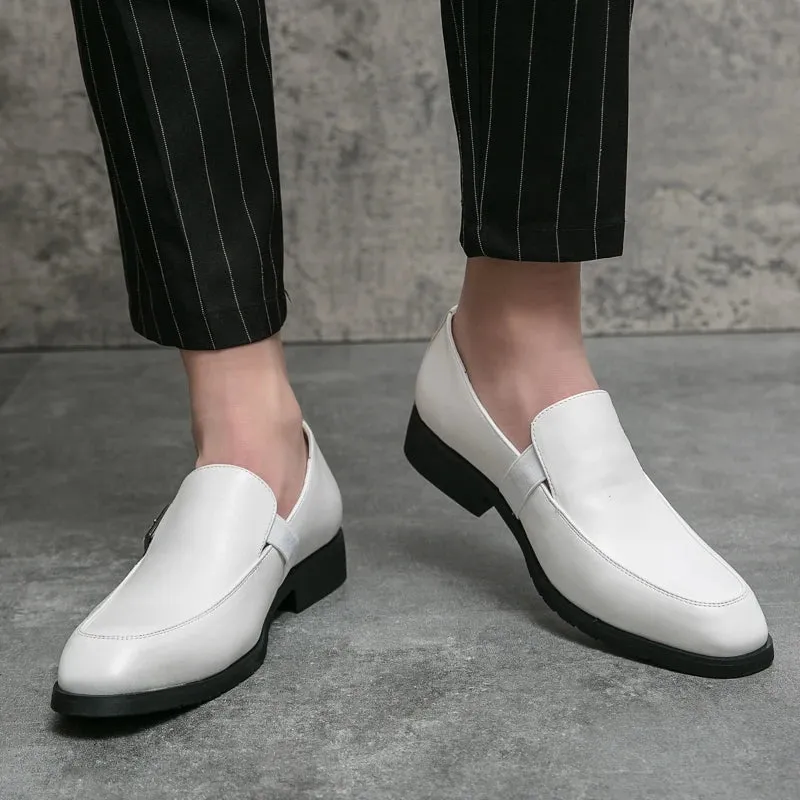 Hnzxzm Designer Casual Office Men Loafers White Shoes Breathable Moccasins Flats Driving Black Dress Shoes Leather Men Luxury Sneakers