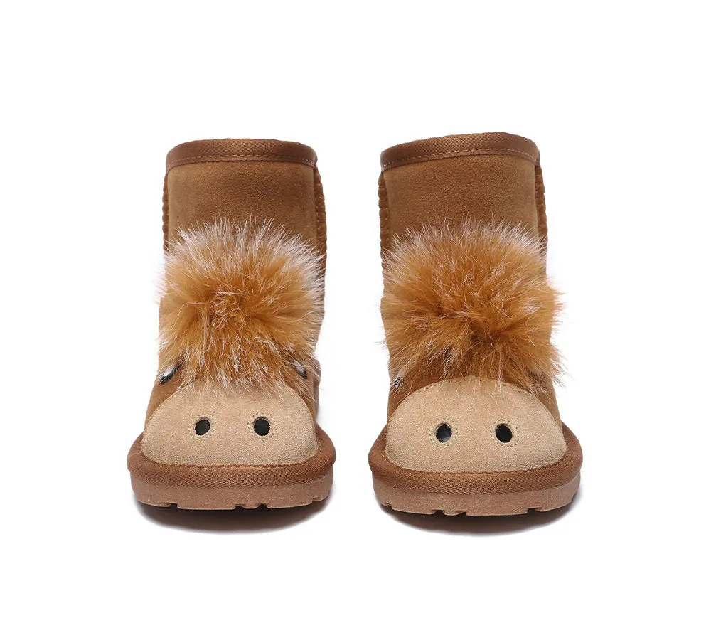 Kid Sheepskin Wool Boots Pony Kids Plus