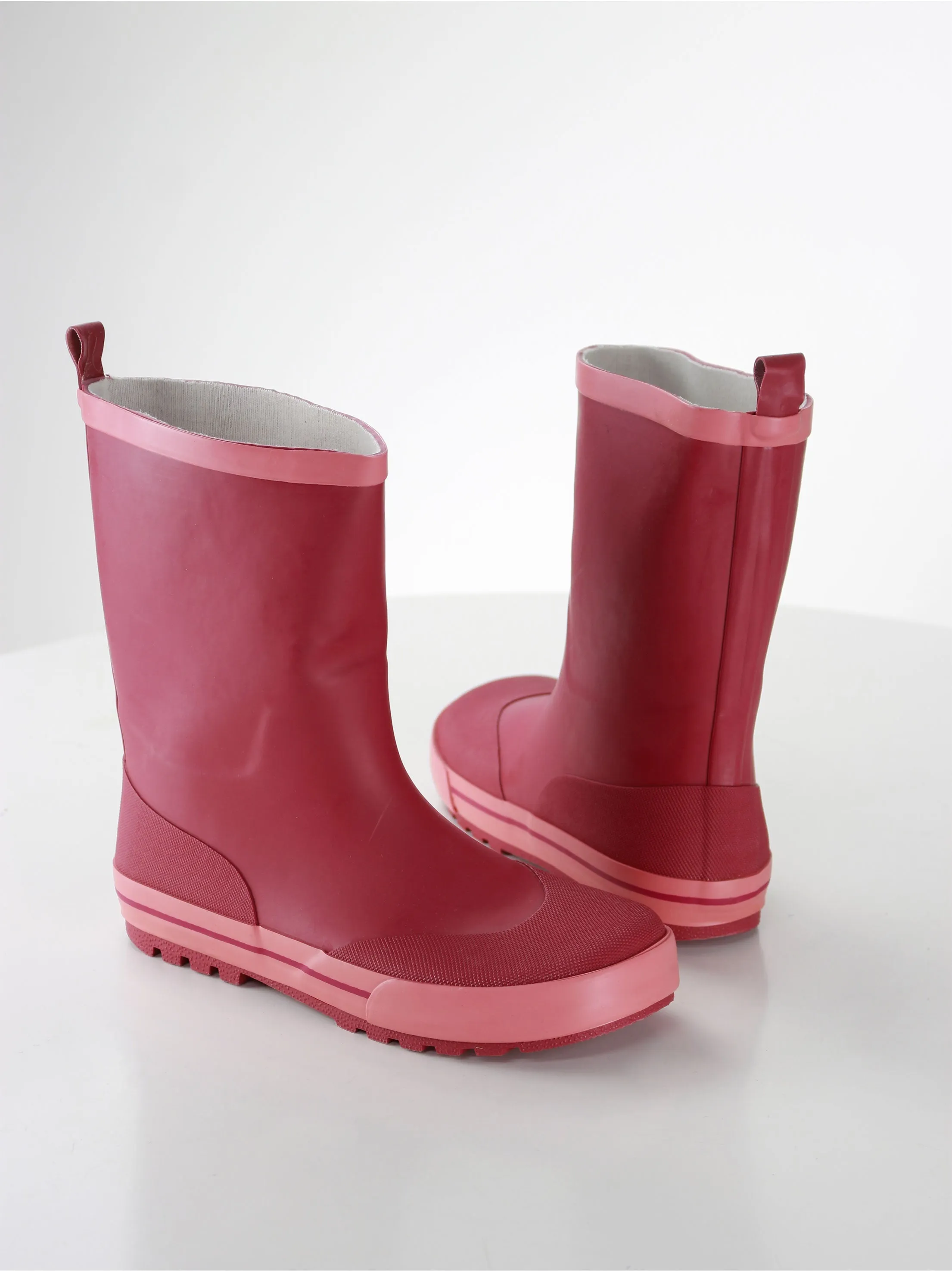 Kids Girl Faux Leather Rubber Boots,Pink