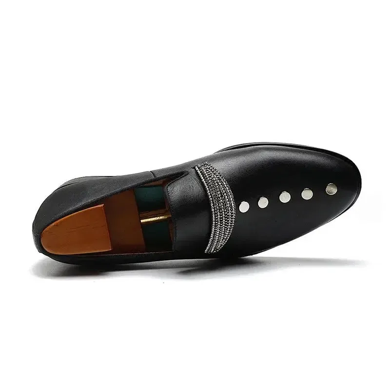 Luxxone - Red bottom designer leather loafers for men