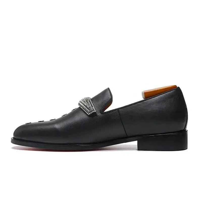 Luxxone - Red bottom designer leather loafers for men