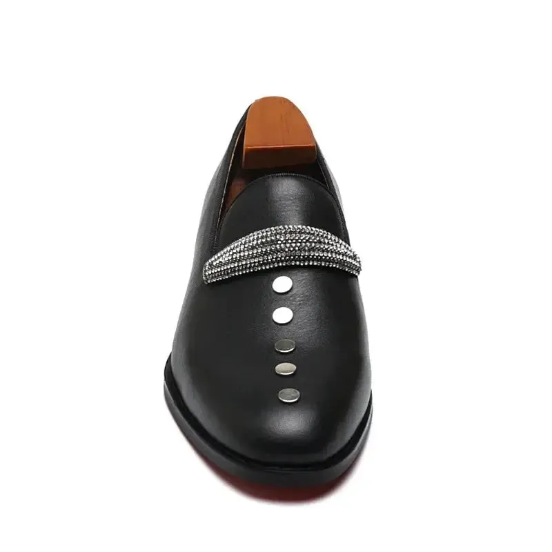 Luxxone - Red bottom designer leather loafers for men