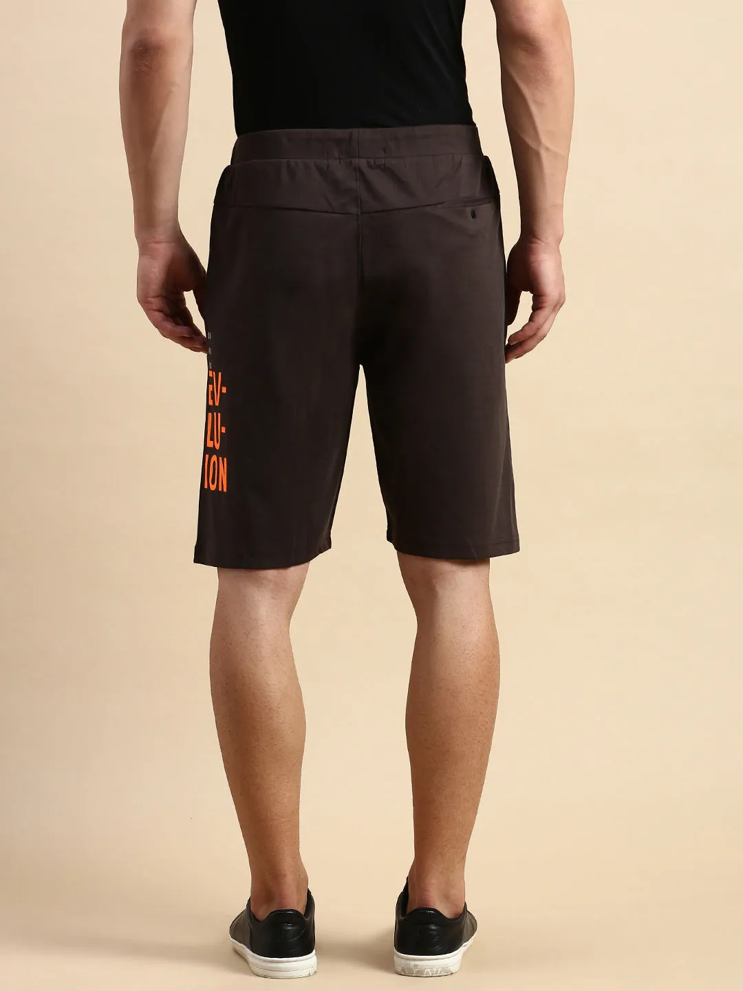 Men Brown Solid Casual Shorts