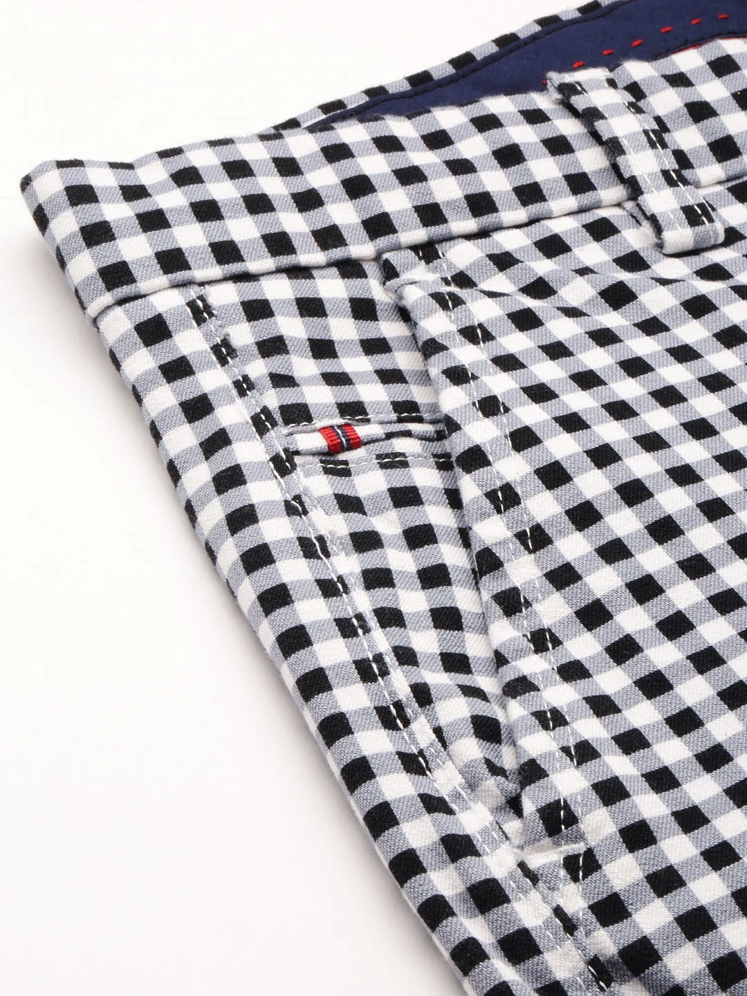 Men Grey Checked Casual Shorts