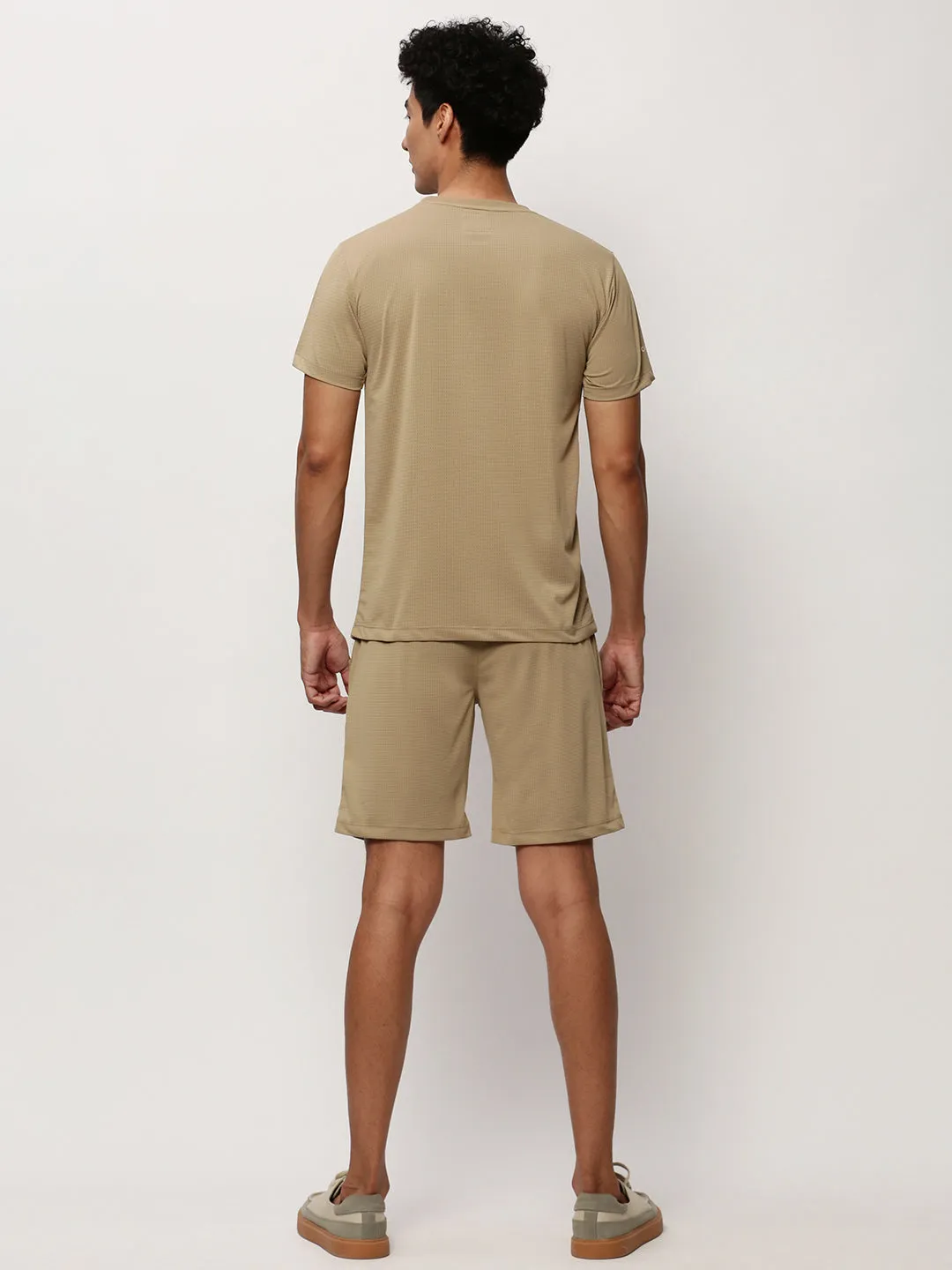 Men Khaki Solid Casual Co ords