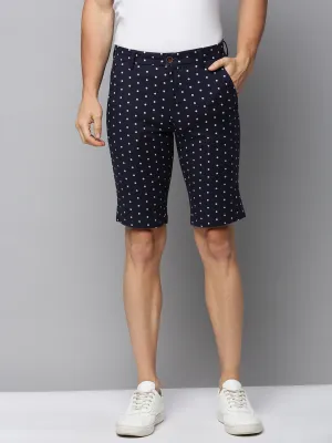 Men Navy Printed Casual Shorts