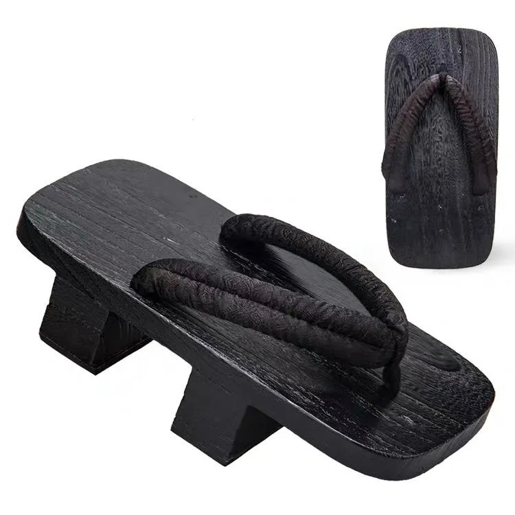 Men Two Teeth Geta Wooden Sandals 【Classic Black】