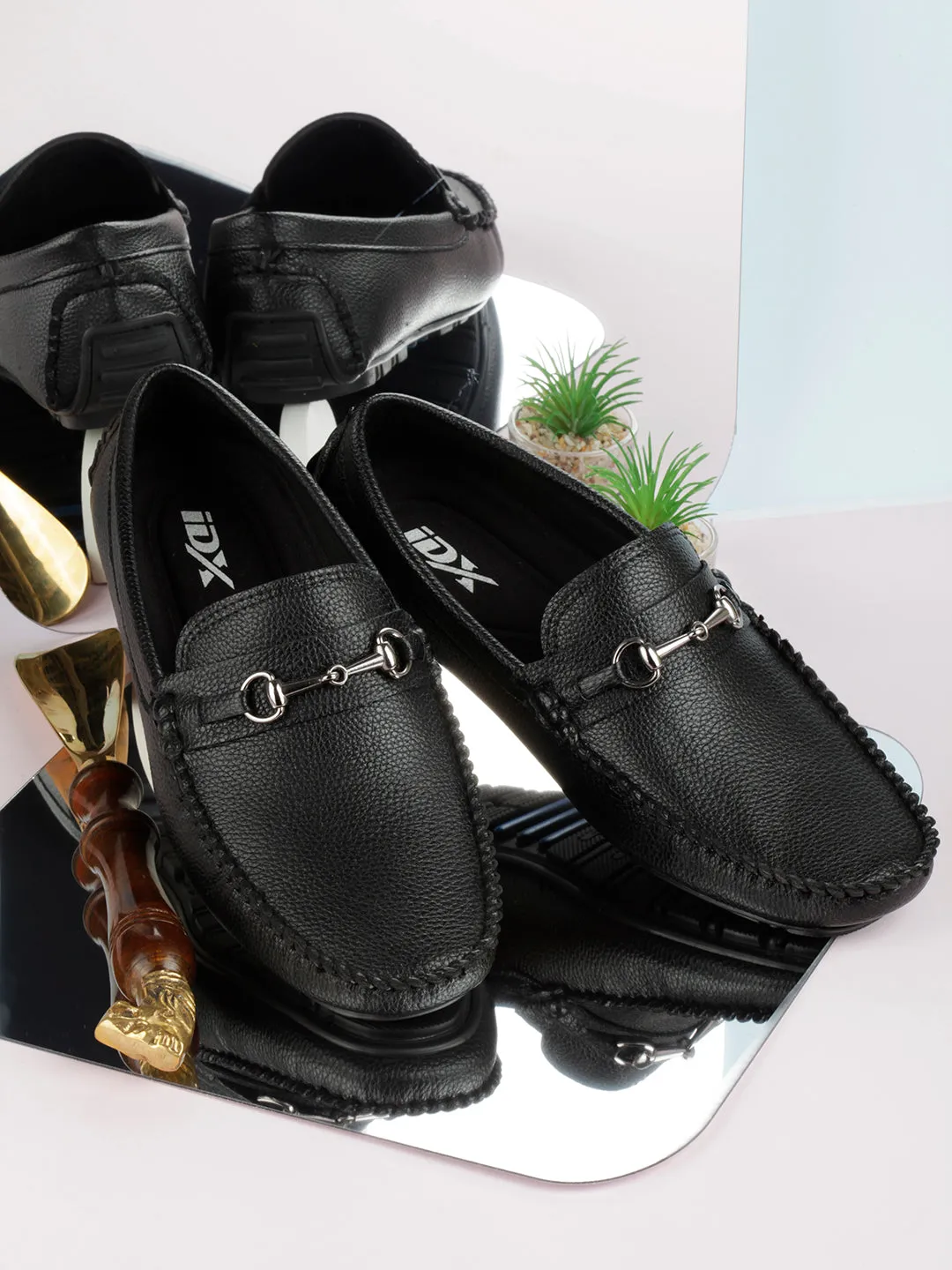 Men's Black Casual Loafer  (IX4102)