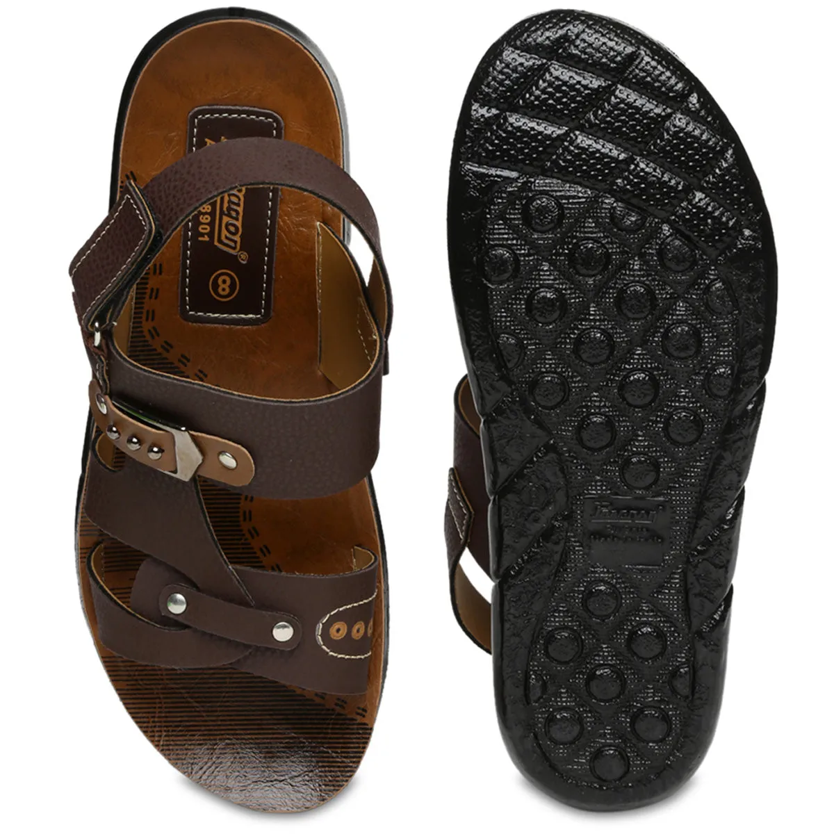 Men's Brown Slickers Sandals