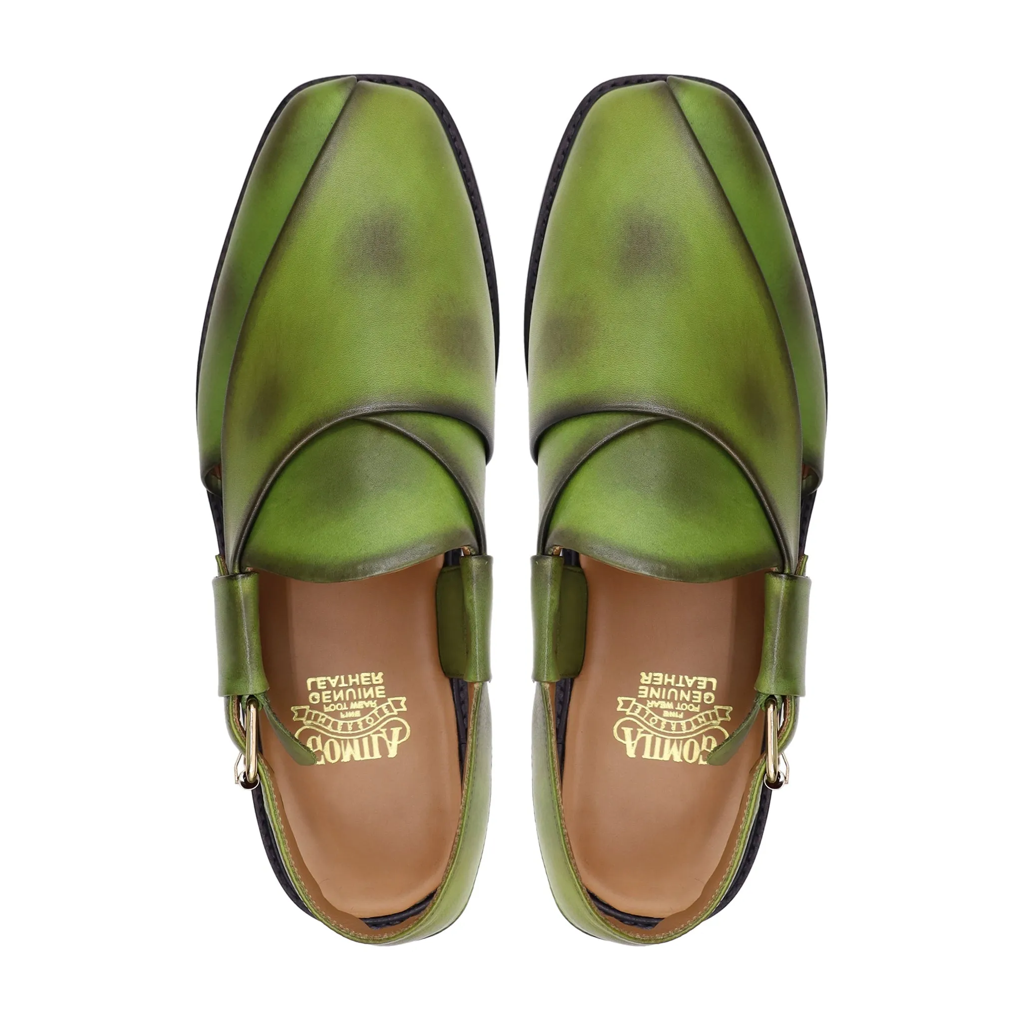 Mercado - Men's Burnished Green Calf Leather Sandal