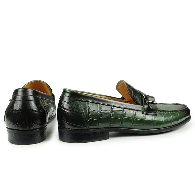 The Coccodrillo - Alligator print Leather Loafers for Men