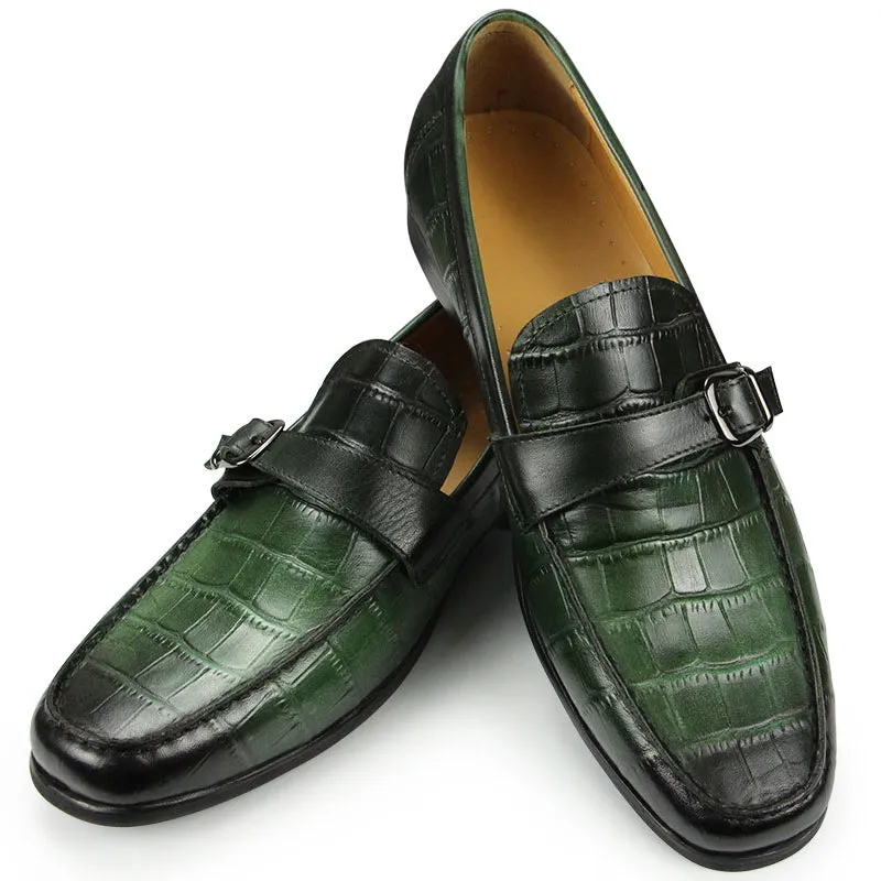 The Coccodrillo - Alligator print Leather Loafers for Men