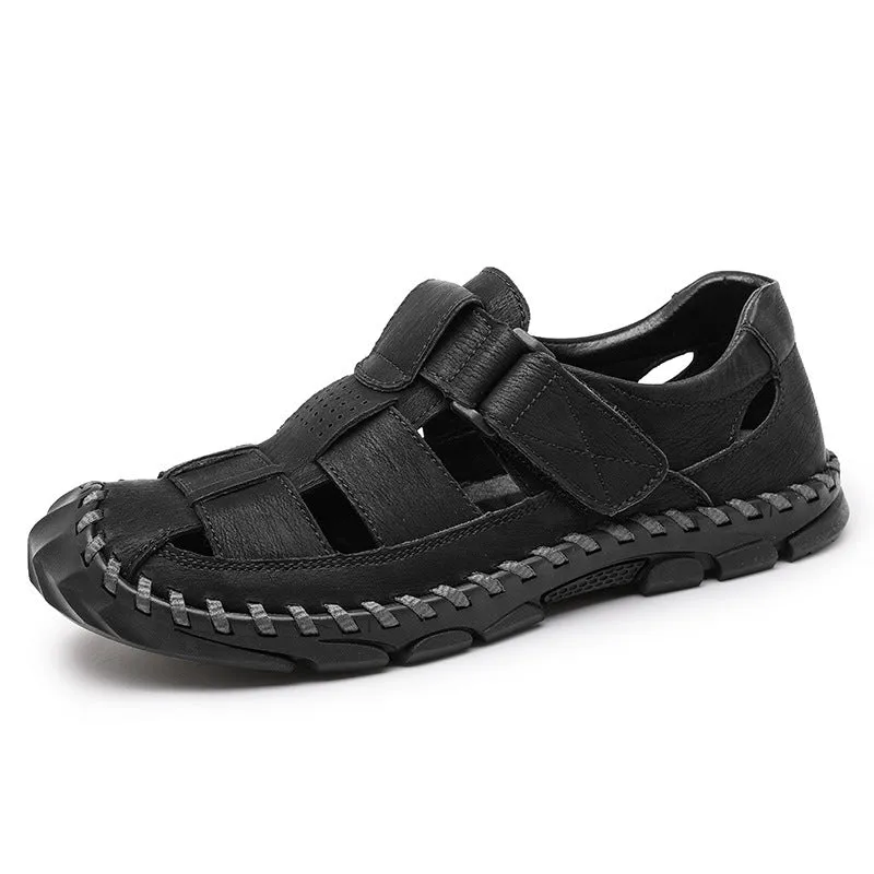 The Defence Men Leather Sandals Business and Casual Crocs