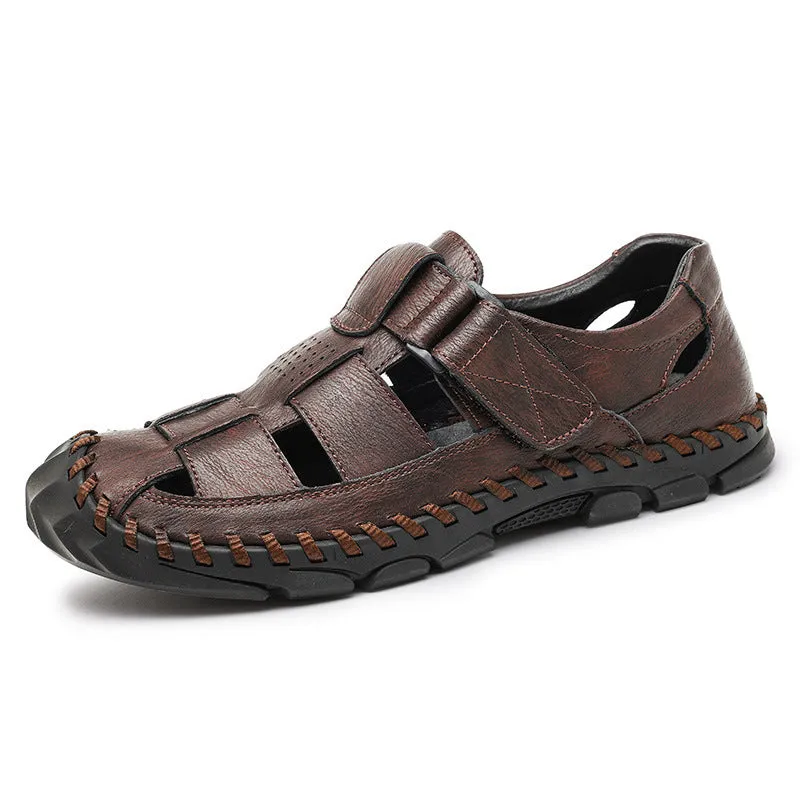 The Defence Men Leather Sandals Business and Casual Crocs