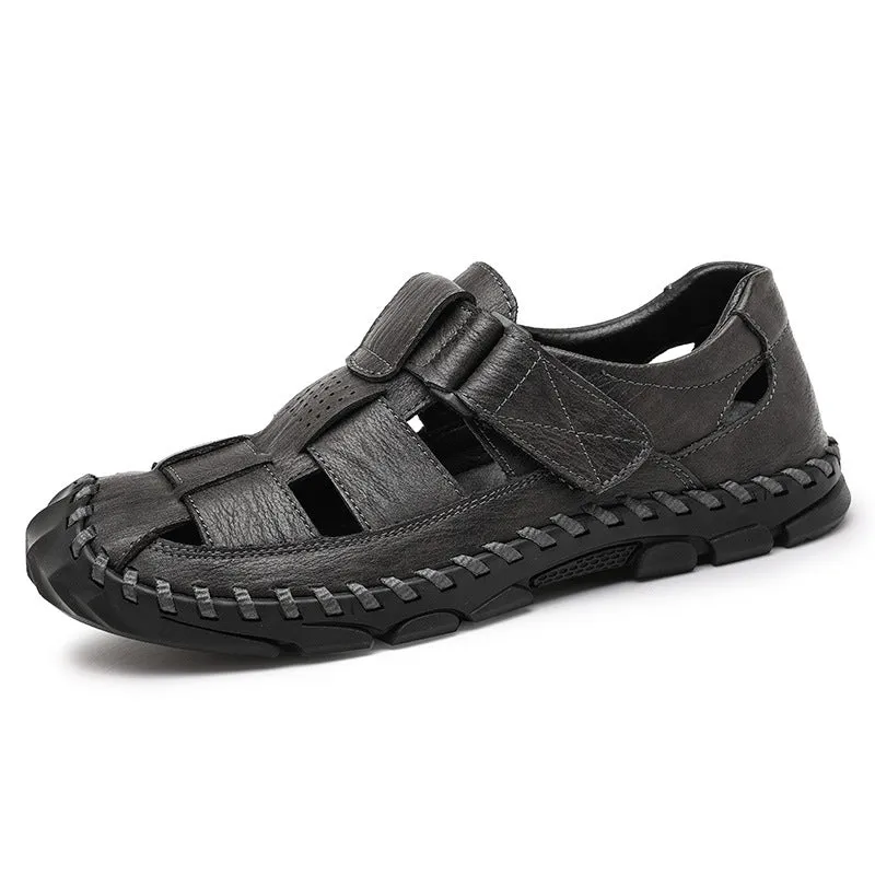 The Defence Men Leather Sandals Business and Casual Crocs