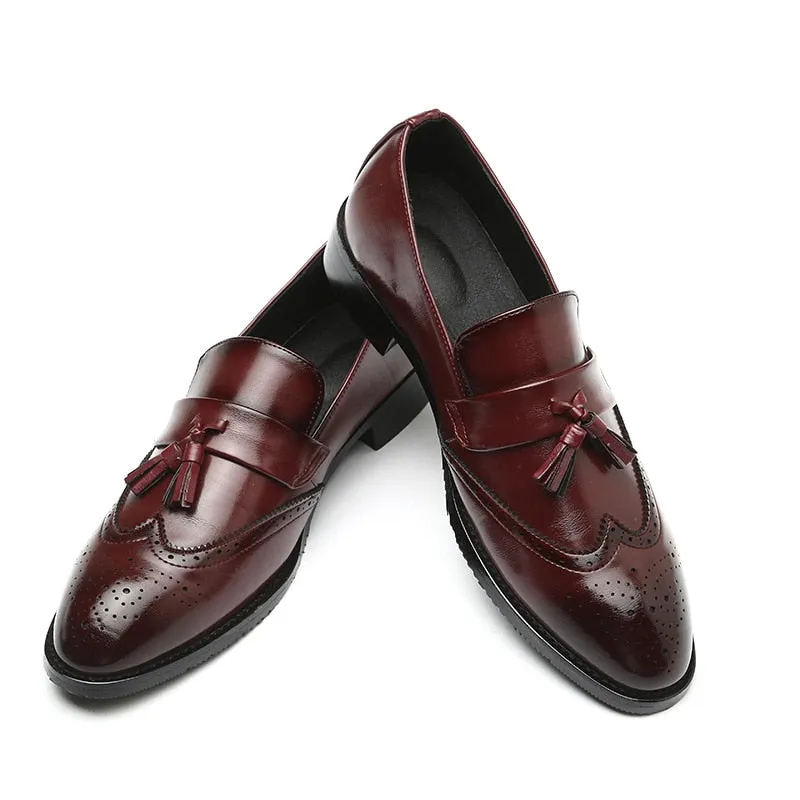 The T93 - Classic Wingtip brogue Leather Tassel Loafers For Men