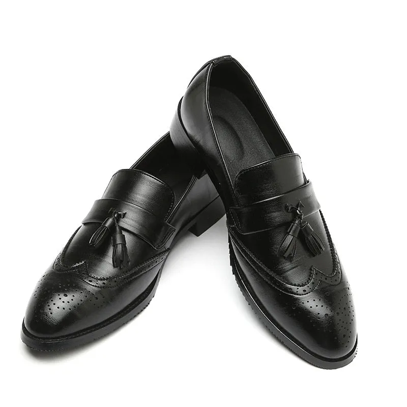 The T93 - Classic Wingtip brogue Leather Tassel Loafers For Men