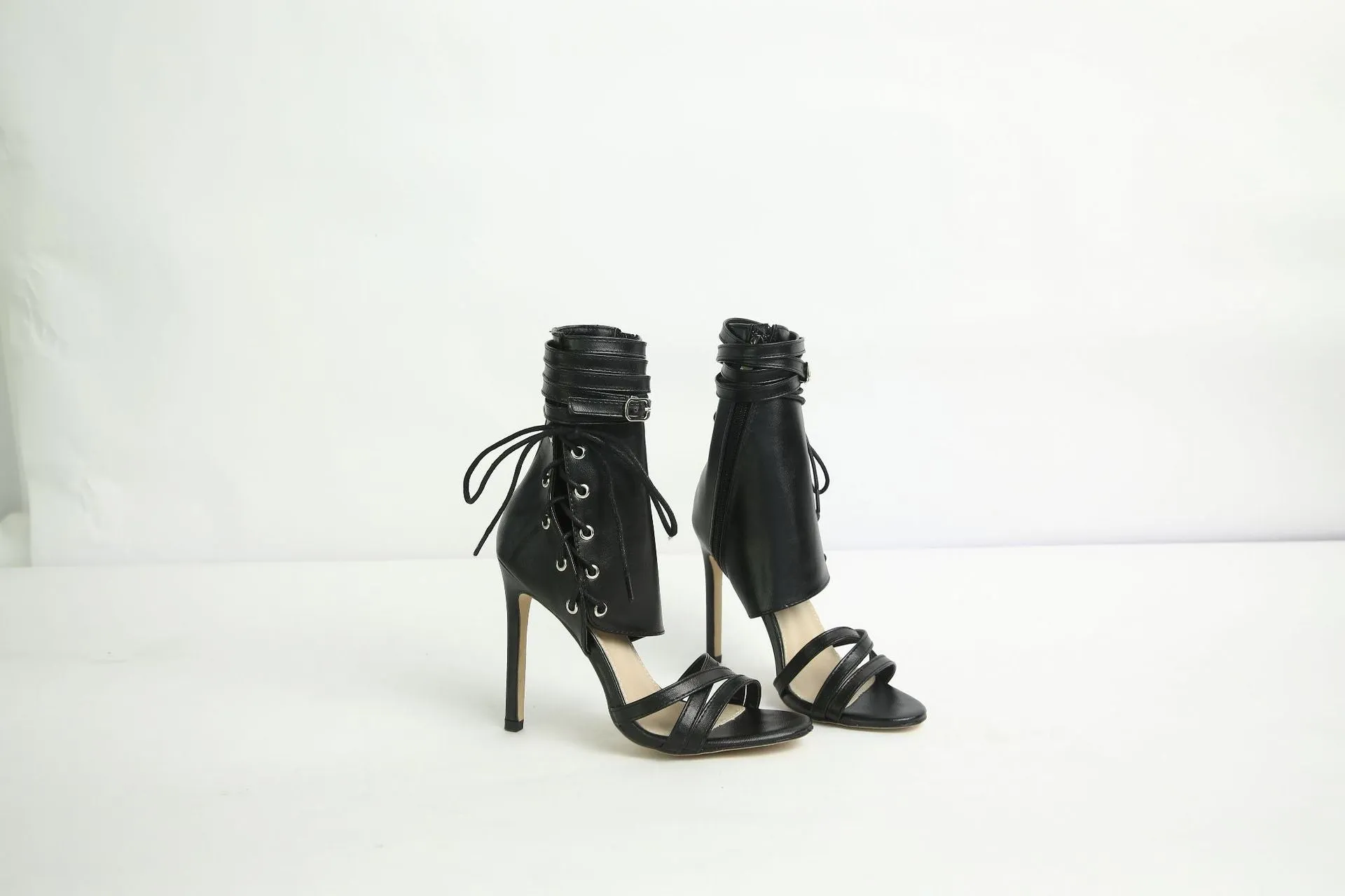 Thin High Heel Strappy Roman Sandals