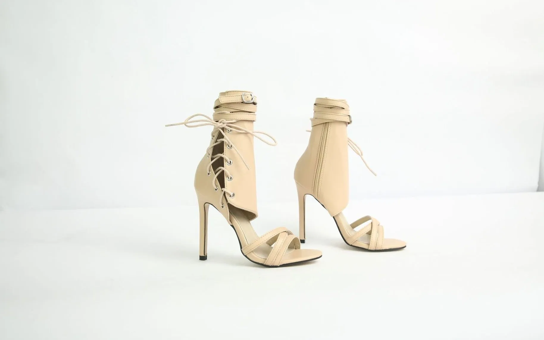 Thin High Heel Strappy Roman Sandals