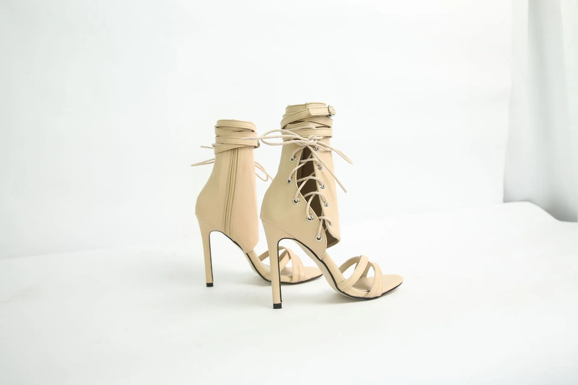 Thin High Heel Strappy Roman Sandals