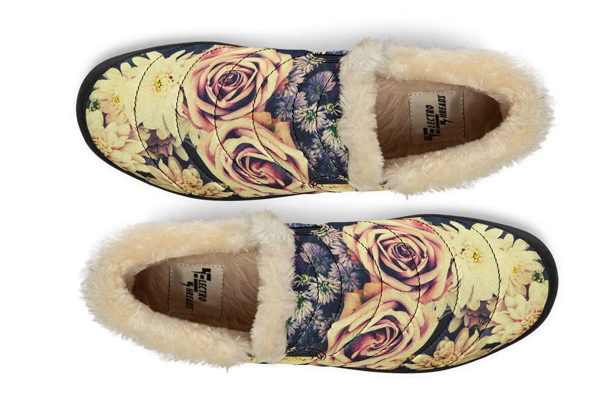 Vintage Flowers Winter Slippers