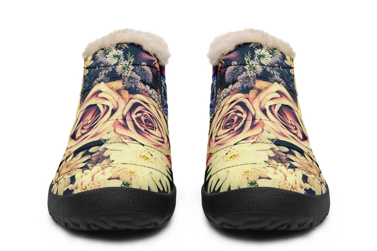 Vintage Flowers Winter Slippers